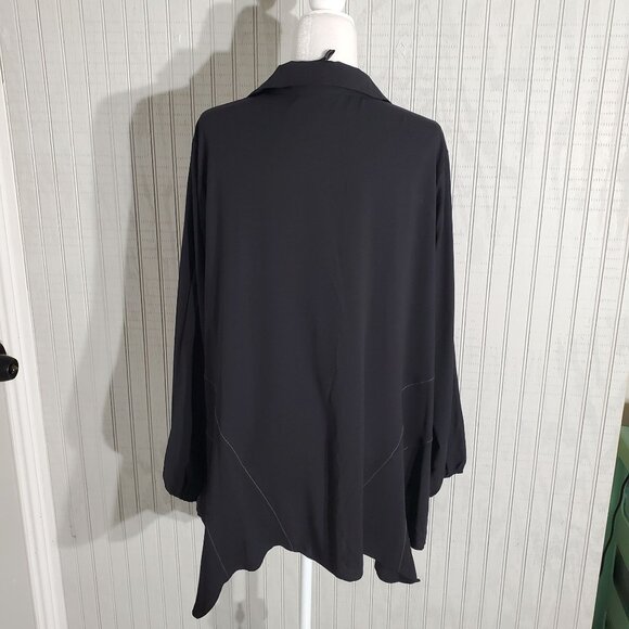 LORI GOLDSTEIN TUNIC COLOR BLACK LONG SLEEVE POLY-SPANDEX SIZE 2X - Picture 5 of 9